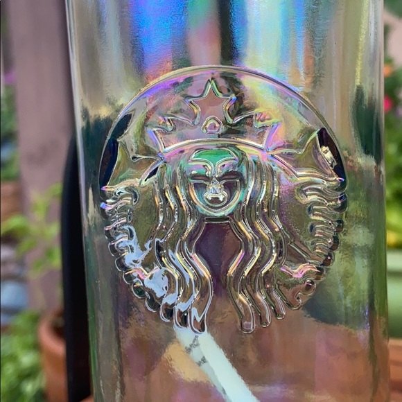 New Starbucks Recycled Glass Iridescent Water Bottle - Picture 14 of 15